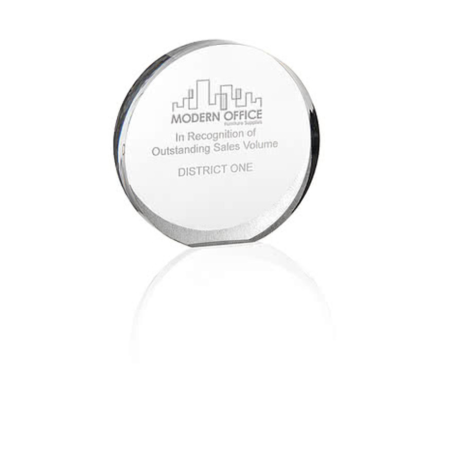 Laser Engraved Medium Orbit Award in Clear