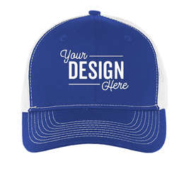 Port Authority Snapback Trucker Hat - Color: Patriot Blue / White