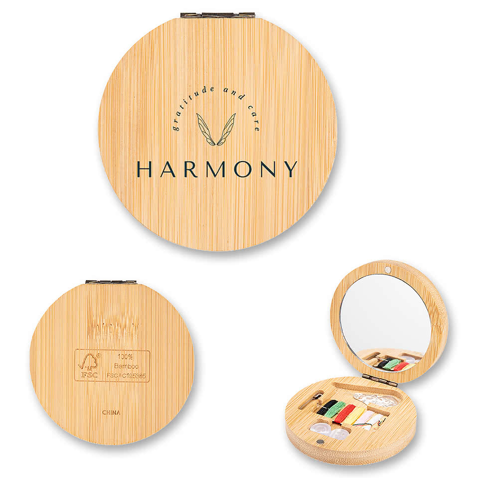 Bamboo Sewing Kit with Mirror