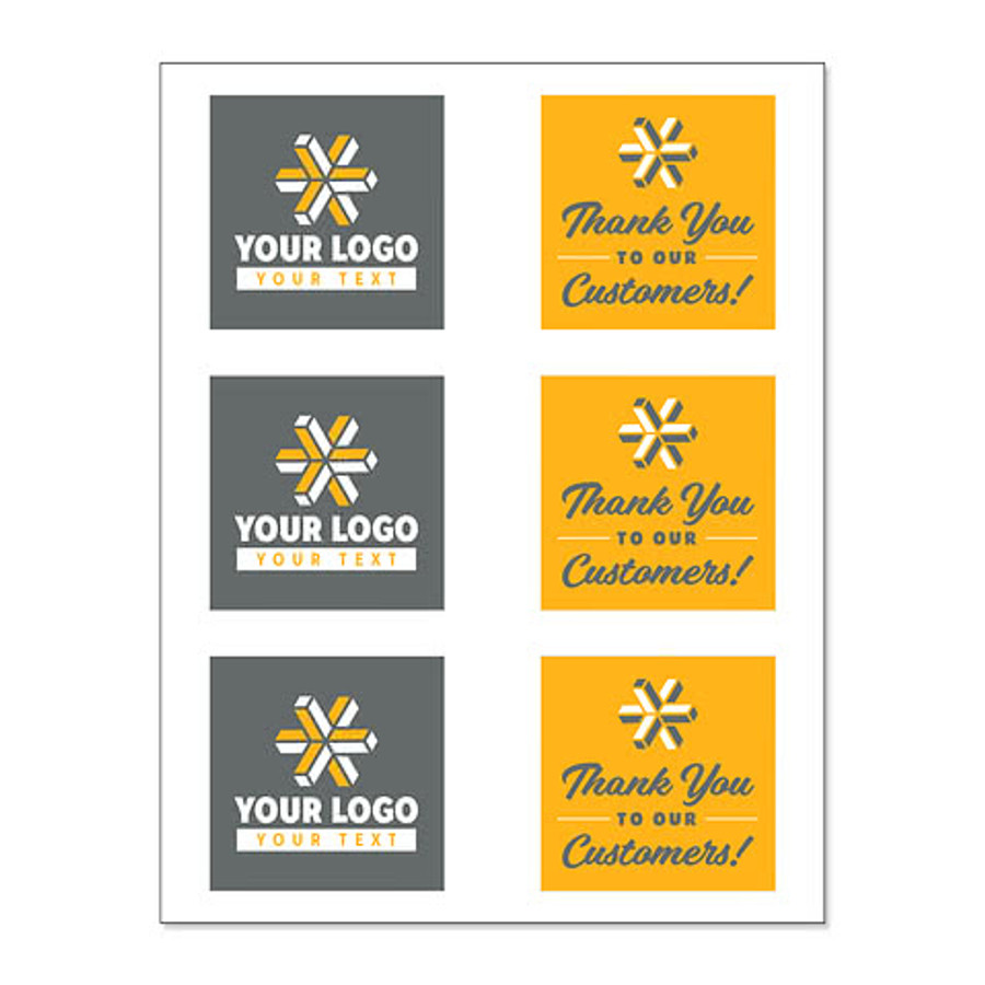Full Color 3 in. Square Sticker Sheet (6 stickers/sheet) in White