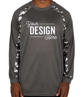 Badger Digital Camo Long Sleeve Performance Shirt - Color: Graphite / White