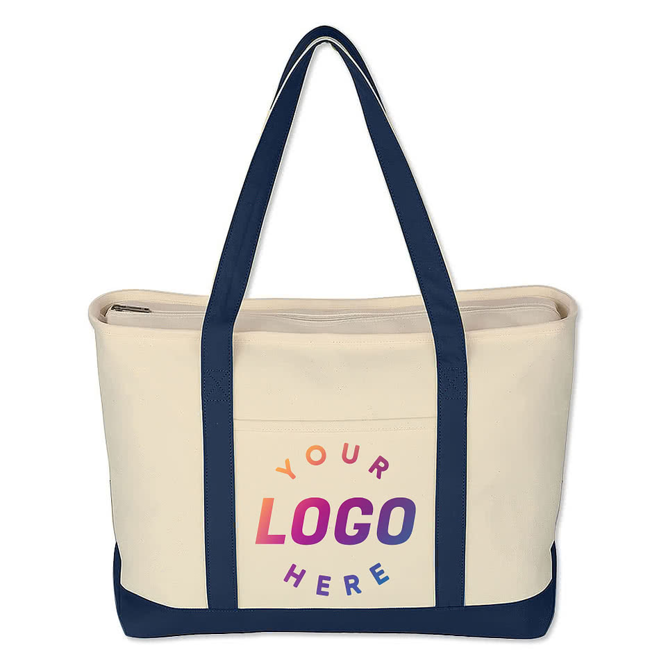 Starboard Large Cotton Canvas Zippered Tote Bag
