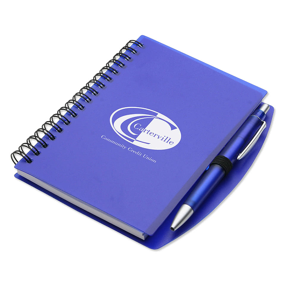 Hard Cover Spiral Notebook with Pen