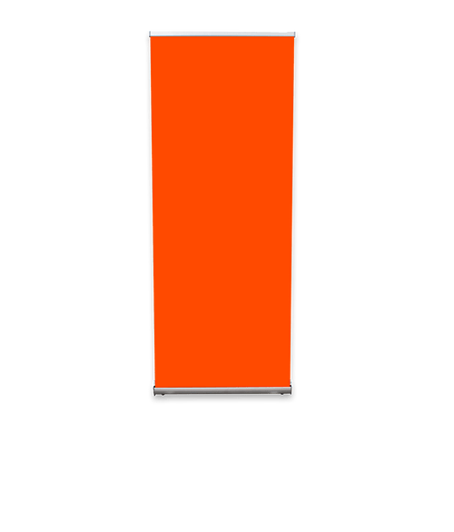 Full Color 31.5" x 81.6" Stratus Retractable Banner Kit in Orange