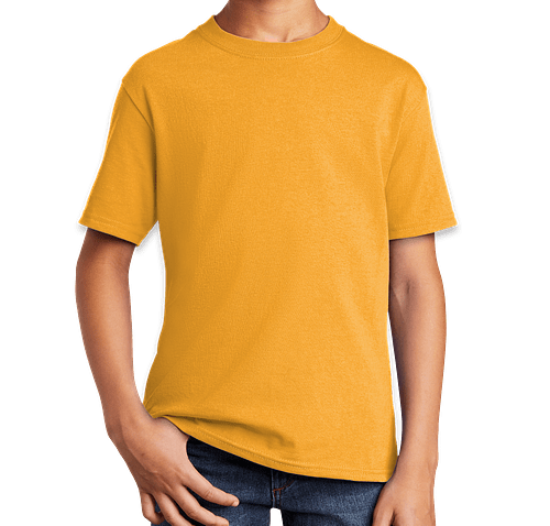 Port & Company Youth Core Cotton T-shirt in Gold