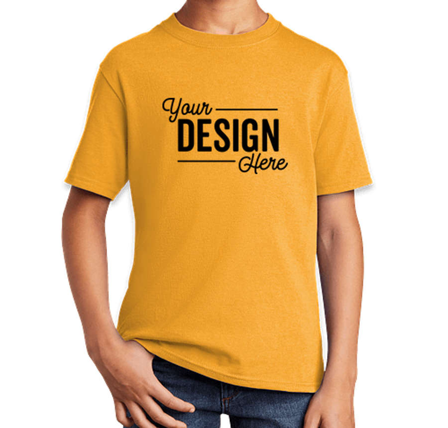 Port & Company Youth Core Cotton T-shirt in Gold
