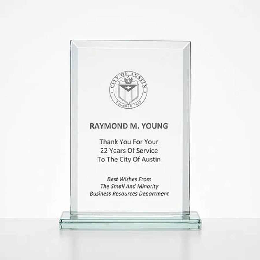 Beveled Rectangle - Medium Award in Clear