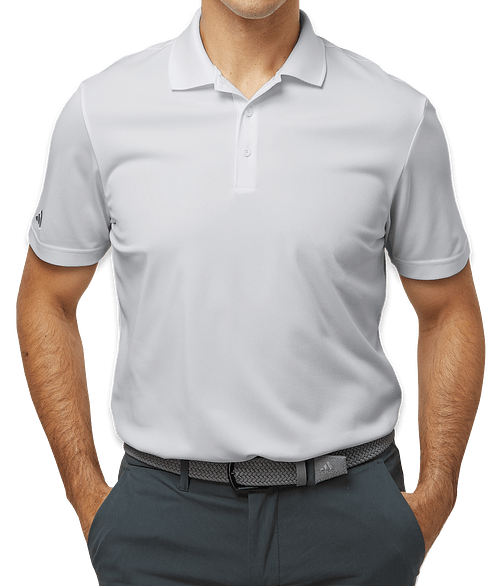 Adidas Sport Recycled Performance Polo - Printed in White
