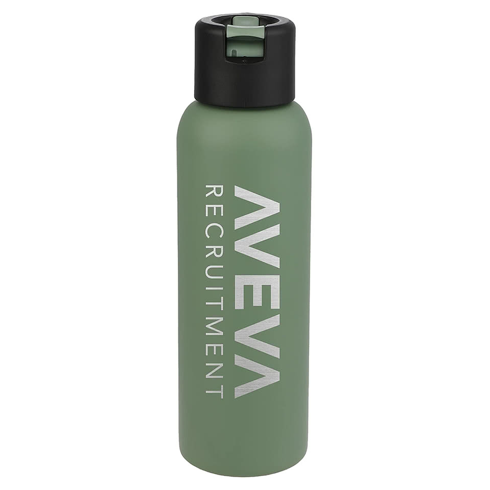 Laser Engraved 22 oz. Clio Eco-Friendly Water Bottle with Flip Straw