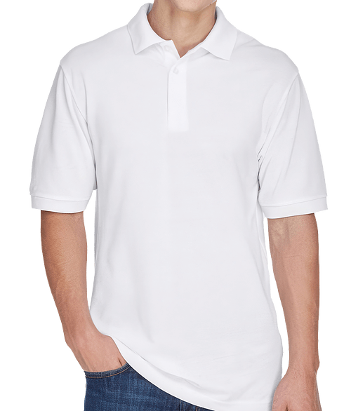 Harriton Easy Blend Pique Polo - Printed in White