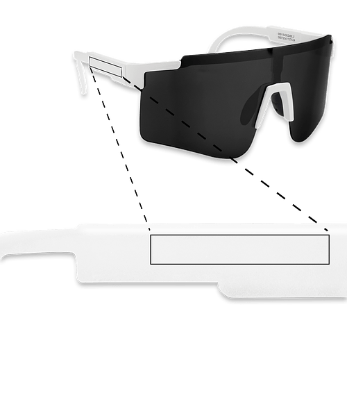 Jagger Recycled Shield Sunglasses in White With Black Lenses