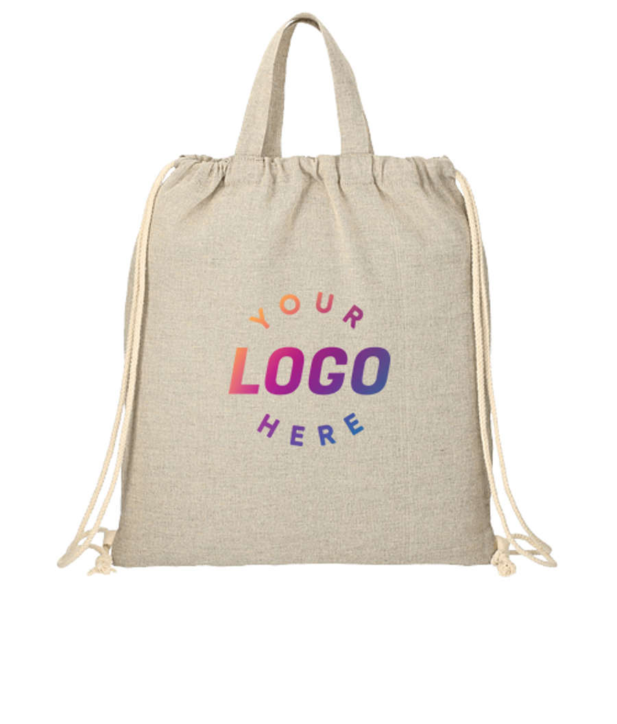 Recycled Cotton Drawstring Bag in Natural