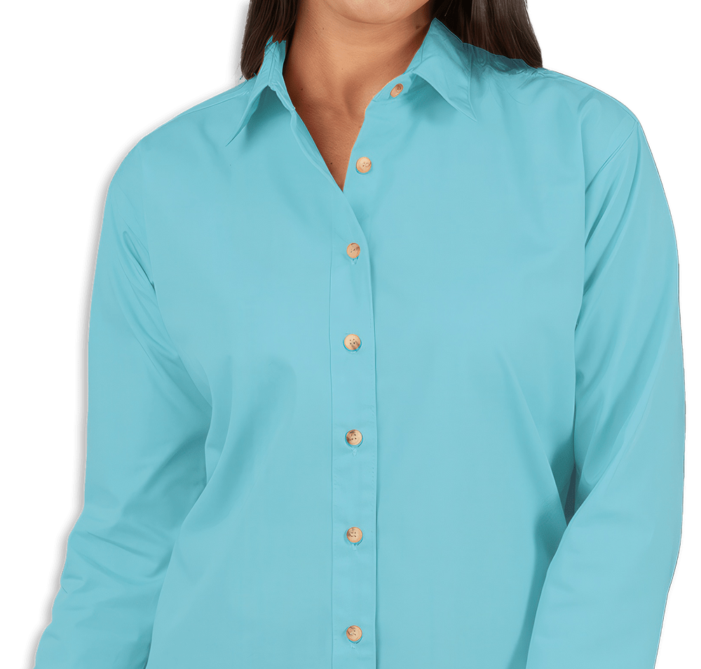 Blue Generation Women's Superblend Poplin Long Sleeve Dress Shirt - Embroidered-default