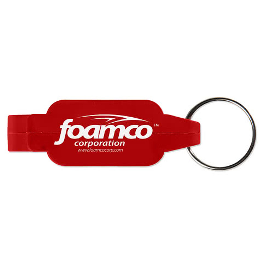 Rectangular Stainless Steel Beverage Wrench Keychain in White