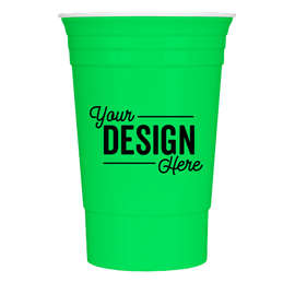 16 oz. Reusable Plastic Party Cup - Color: Neon Green