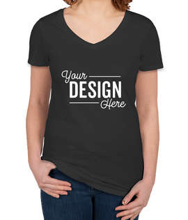 Canada - Threadfast Women's Slim Fit Lightweight V-Neck Pigment Dyed T-shirt - Color: Black