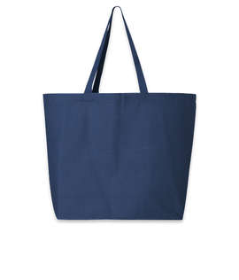 Jumbo Gusseted Cotton Canvas Tote Bag - Color: Navy