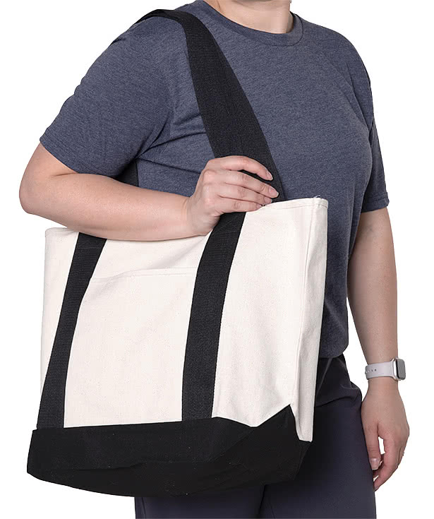 Royal Apparel USA-Made Two-Tone Organic Canvas Tote Bag