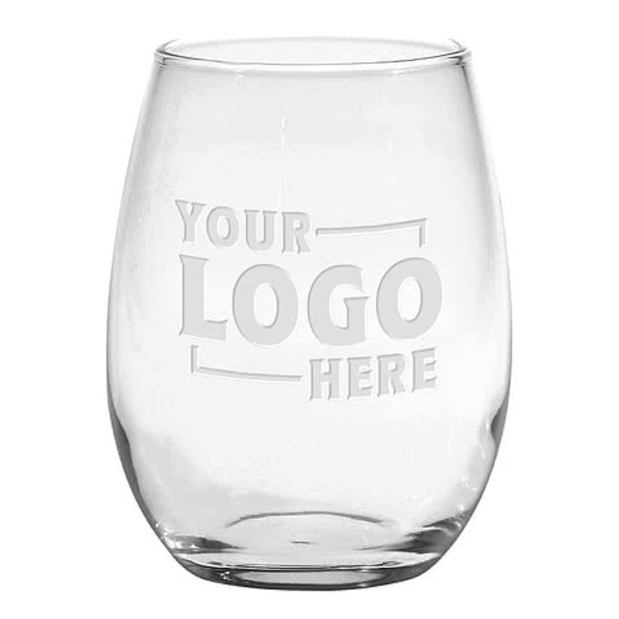Laser Engraved 15 oz. Stemless Wine Glass in Clear