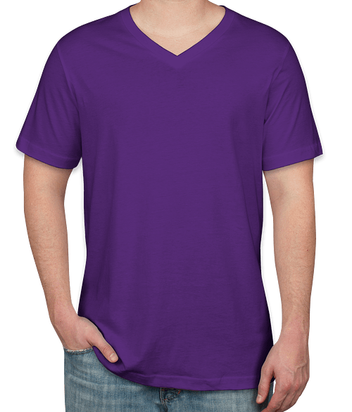 Bella + Canvas Jersey V-Neck T-shirt in Team Purple