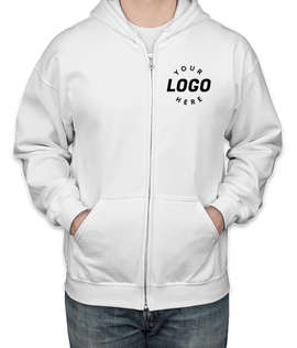 Gildan Midweight Zip Hoodie - Screen Printed - Color: White