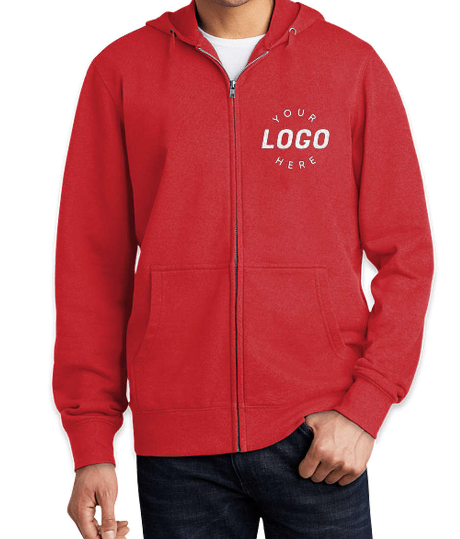 District V.I.T. Zip Hoodie - Embroidered in Classic Red
