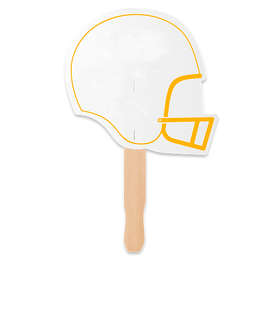 Full Color Helmet Shaped Hand Fan - Color: Athletic Gold