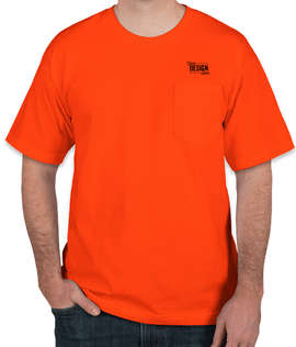 Bayside USA-Made 100% Cotton Pocket T-shirt - Color: Orange