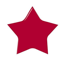Full Color Star Laminated Plastic Lapel Pin - Color: Cardinal
