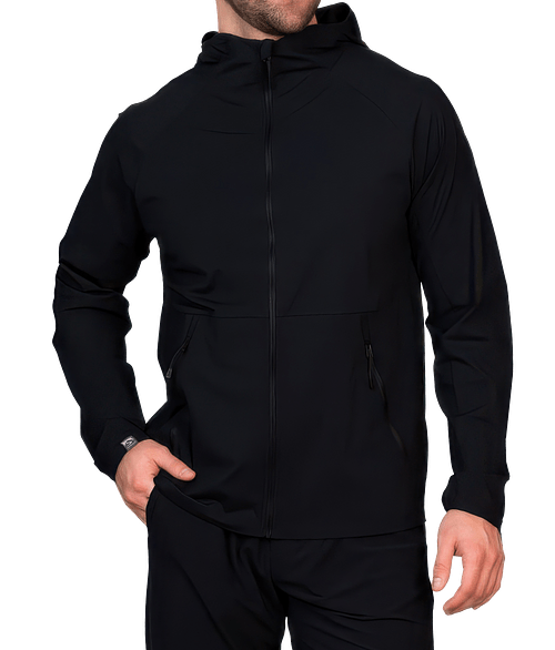 Storm Creek Velocity Recycled 4-Way Stretch Performance Windbreaker in Black