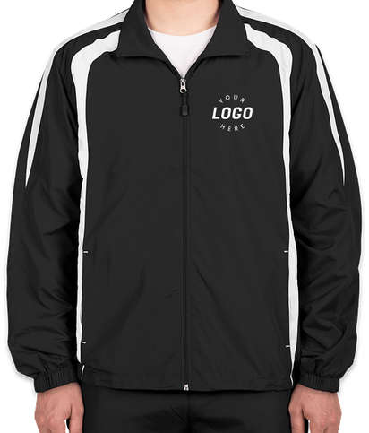 Sport-Tek Full Zip Colorblock Warm-Up Jacket - Black / White