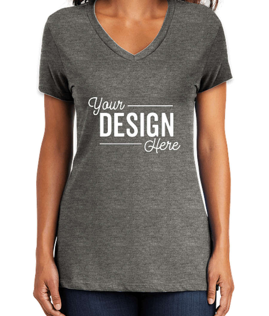 District Women's Perfect Weight V-Neck T-shirt in Heathered Charcoal