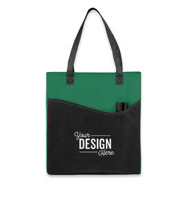 Promotional Non-Woven Pocket Convention Tote - Color: Green