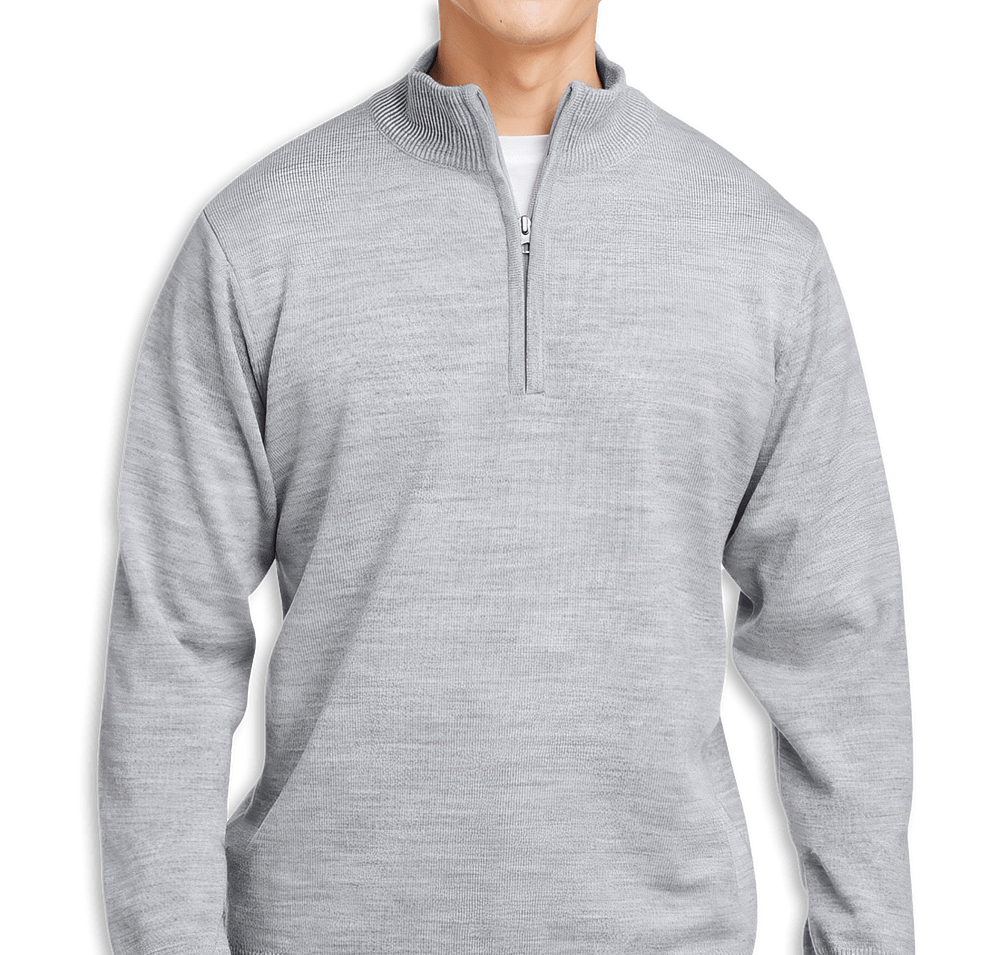 Harriton Pilbloc Jersey Knit Quarter Zip Sweater-default