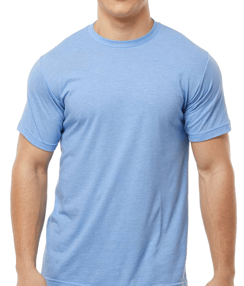 Tultex Poly-Rich Crewneck T-shirt in Heather Athletic Blue