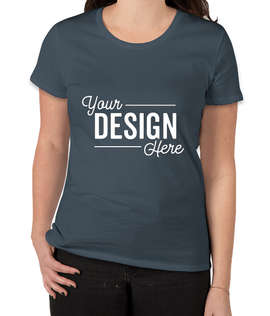 Royal Apparel Women's USA-Made Slim Fit Organic T-shirt - Color: Pacific Blue