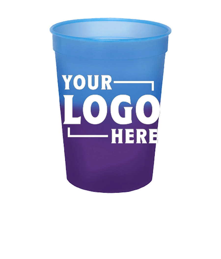 12 oz. Mood Plastic Stadium Cup in Blue To Purple