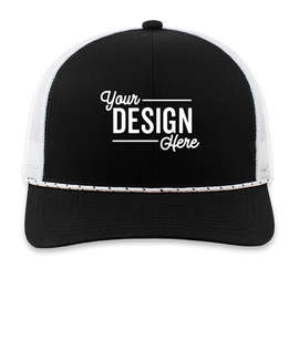 Pacific Headwear Braid Snapback Trucker Hat - Color: Black / White / Black