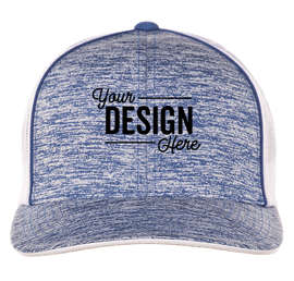 Pacific Headwear Aggressive Heather Trucker Hat - Color: Royal Heather / White / Royal Heather