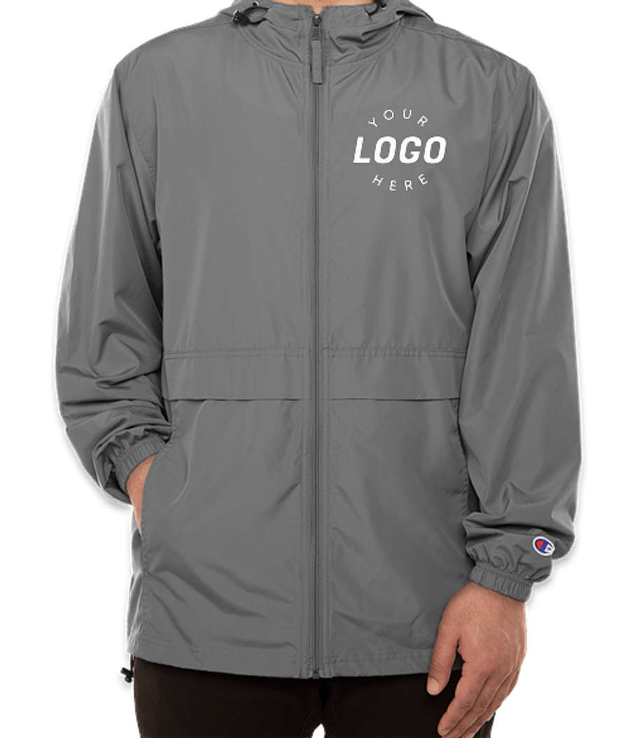 Champion Full Zip Windbreaker Jacket in Graphite