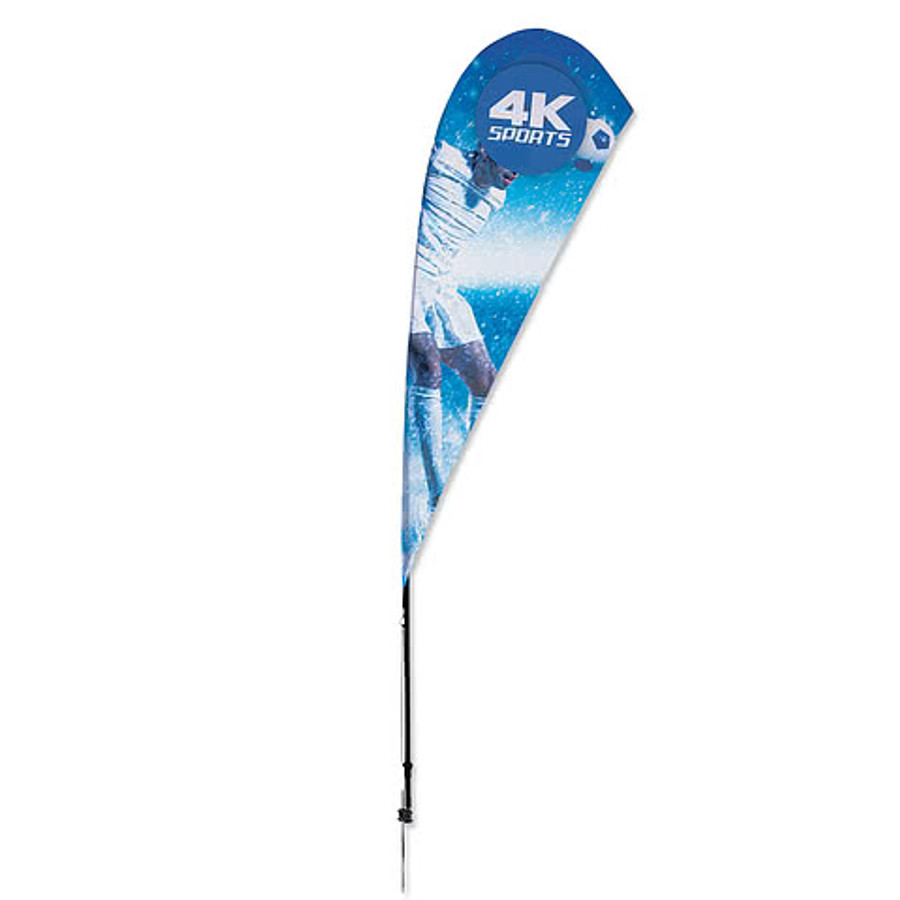 Full Color 8’ Streamline Teardrop Flag with Ground Spike in Athletic Gold