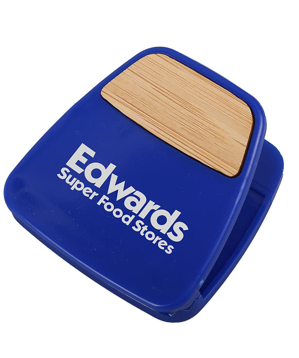 Bamboo Accent Magnetic Memo Clip with Pen Holder