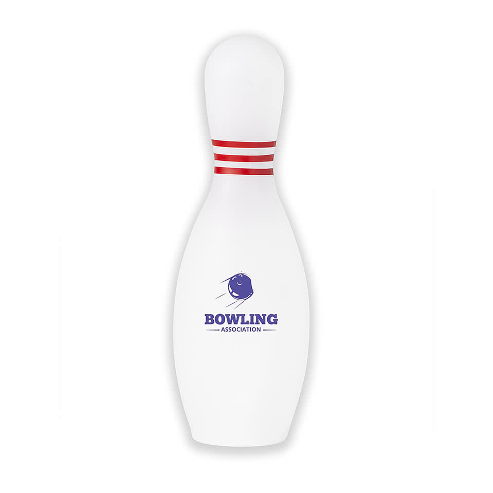 White Bowling Pin Stress Reliever