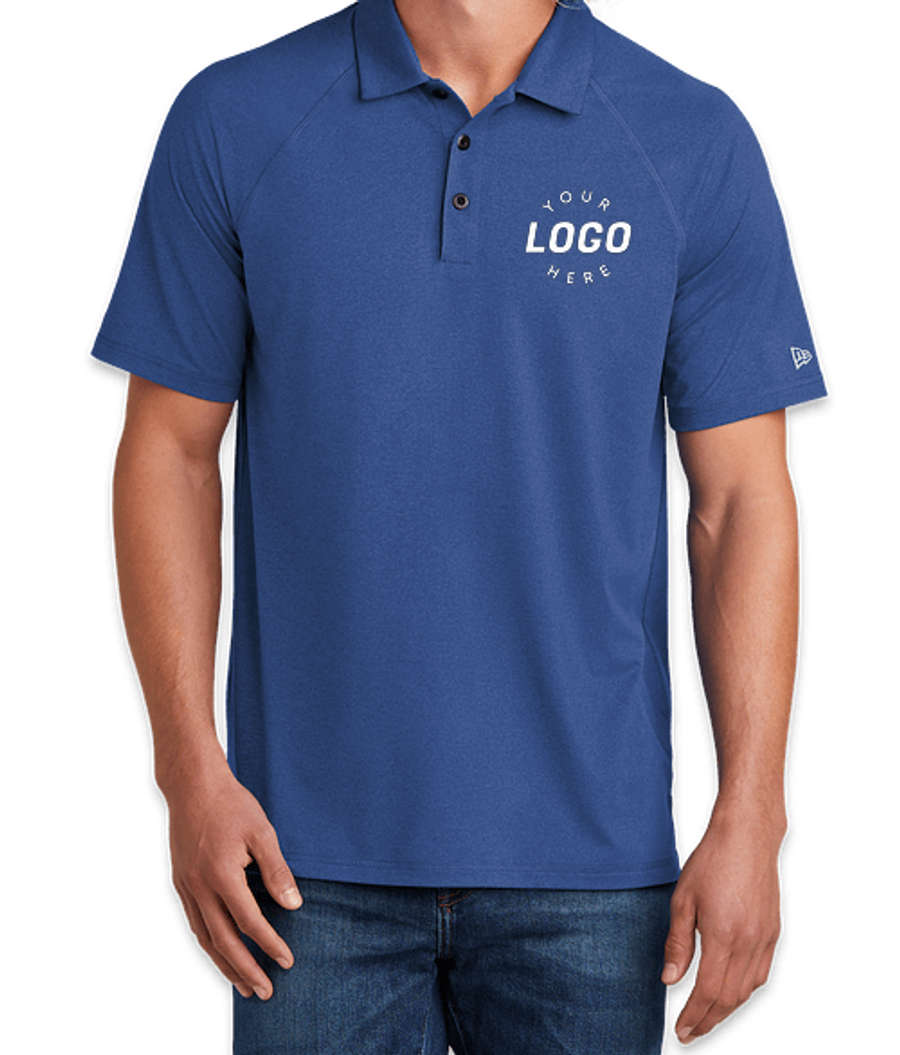 New Era Power Stretch Performance Polo - Printed in Royal Heather