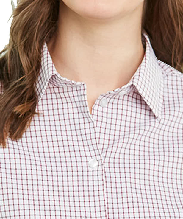 Devon & Jones Women's CrownLux Windowpane Performance Dress Shirt - Embroidered