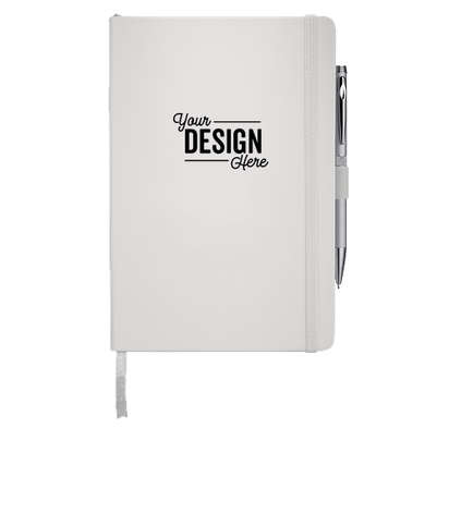 JournalBooks ® Debossed Nova Hard Cover Bound Notebook - White