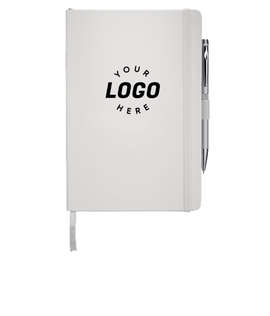JournalBooks ® Debossed Nova Hard Cover Bound Notebook - Color: White