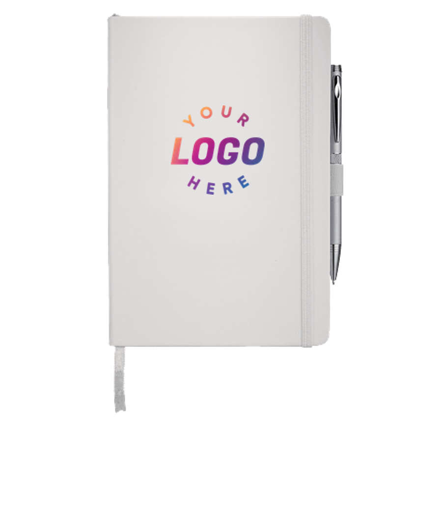 JournalBooks ® Nova Hard Cover Bound Notebook in White