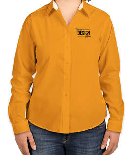Port Authority Women's Long Sleeve Easy Care Shirt - Color: Athletic Gold/Light Stone