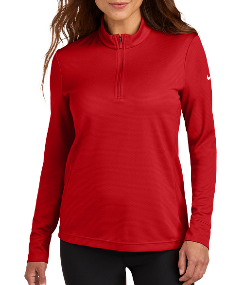 Nike Women's Essential Recycled Half Zip Sweatshirt in University Red